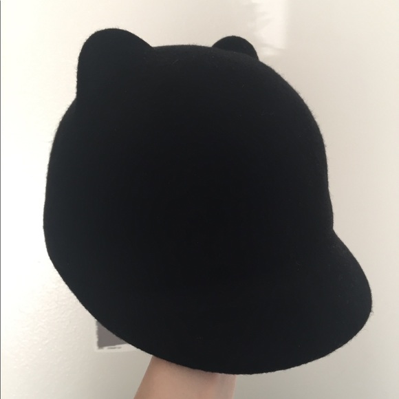 H&M Black Wool Riding Cap w/Cat Ears - Picture 4 of 4
